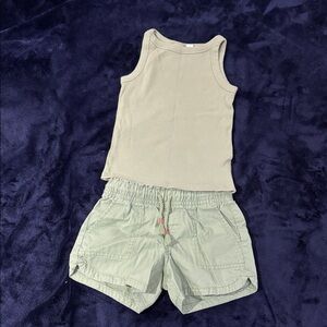 GAP Light Sage Green Tank Top and Shorts Set